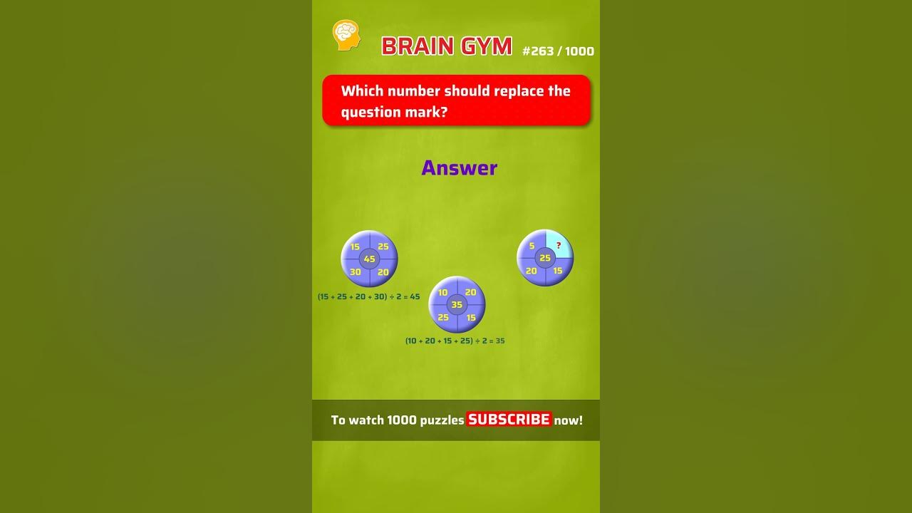 Number Pattern puzzle 33 Puzzles with Answer BrainGym shorts YouTube