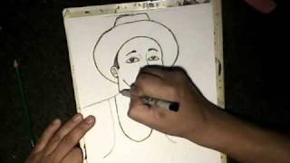 speed drawing - how to draw a cholo gangster - (Chicano rap )