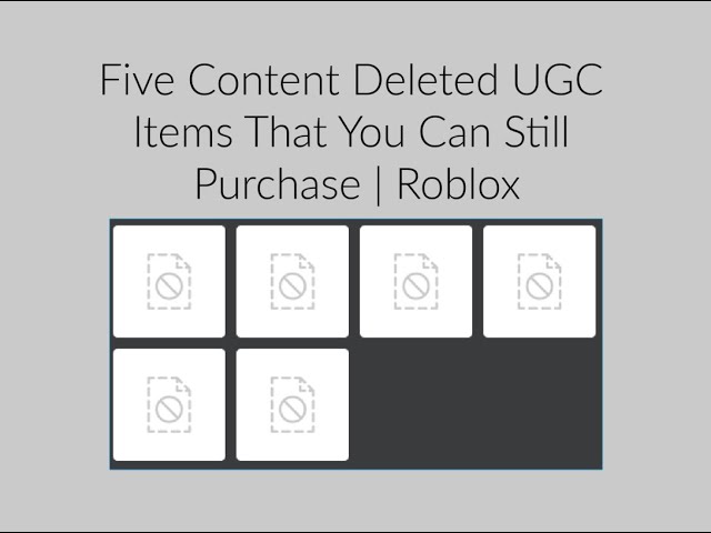 PSA: UGC items that are removed (not by roblox) can be taken away from you  at any time without a refund of your robux : r/roblox