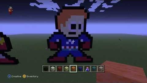 Minecraft Tutorial: How to  Make Captain America unmasked 8bit