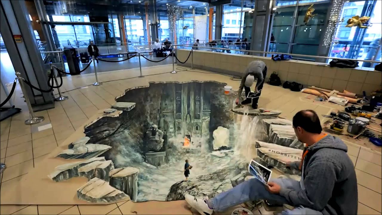 3D Street Art Oslo Hobbit 2013 YouTube