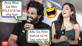 WATCH! Allu Arjun HILARIOUS Moment 😂😀 from Pushpa (Hindi) Press Meet