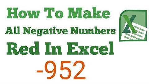 How to make negative numbers red in excel/Show negative numbers in red color in excel
