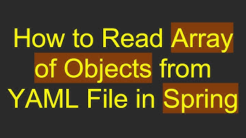 How to Read Array of Objects from YAML File in Spring