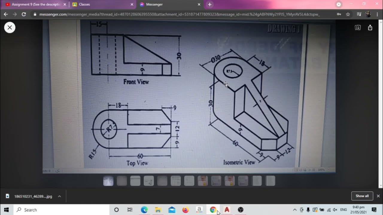 isometric drawing using chamfer and presspull in autocad YouTube