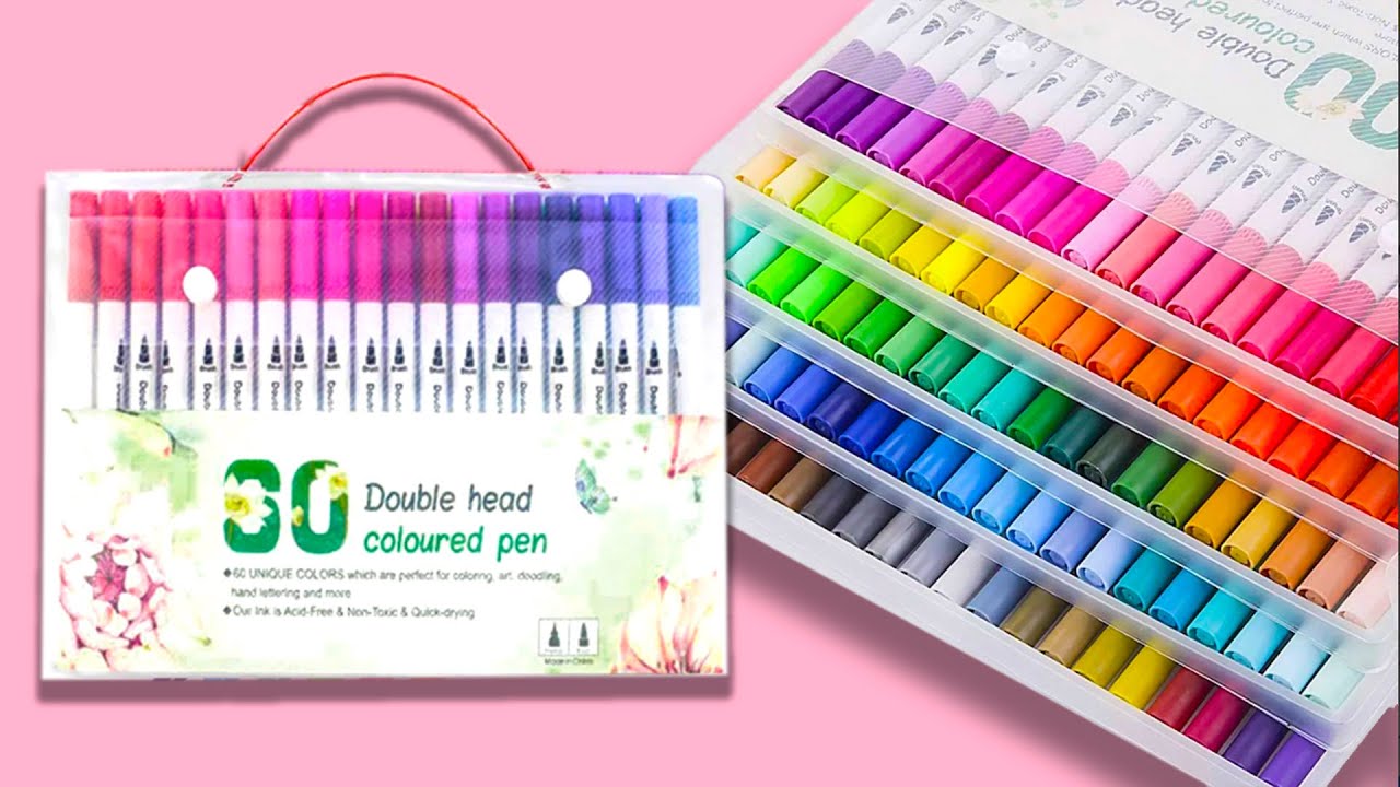 Plumones Punta Doble Pincel Profesional 32 Colores De Rotuladores Para  Lettering