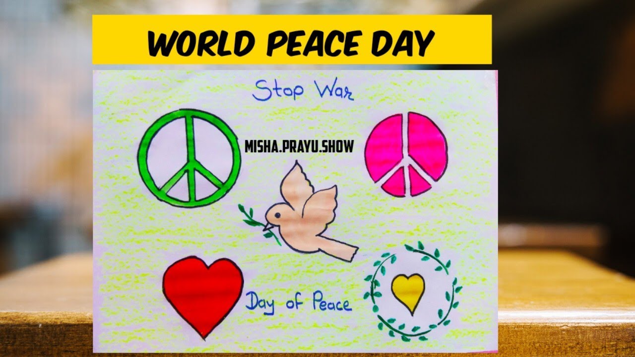 Drawing on Peace Day Easy | How to Draw World Peace Day Poster