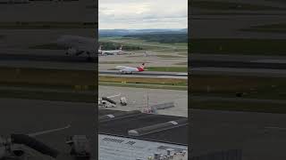 Airbus A320. Austrian Airlines OE-LBS. Landung auf dem Flughafen Zürich, Schweiz.