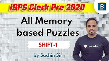IBPS Clerk Prelims 2020 | Reasoning by Sachin Modi | All Memory based Puzzle of Shift 1