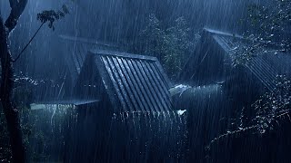 💤 All YOU Need to FALL ASLEEP INSTANTLY | Hard Rain on Metal Roof &amp; Powerful Thunder Sounds at Night