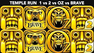 Temple Run VS Temple Run 2 VS Temple Run Oz VS Temple Run Brave | All Maps, Multiple Characters