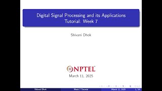 [2025] Week 7 || Solved Examples: Butterworth Filter Design || NPTEL || DSP & Applications