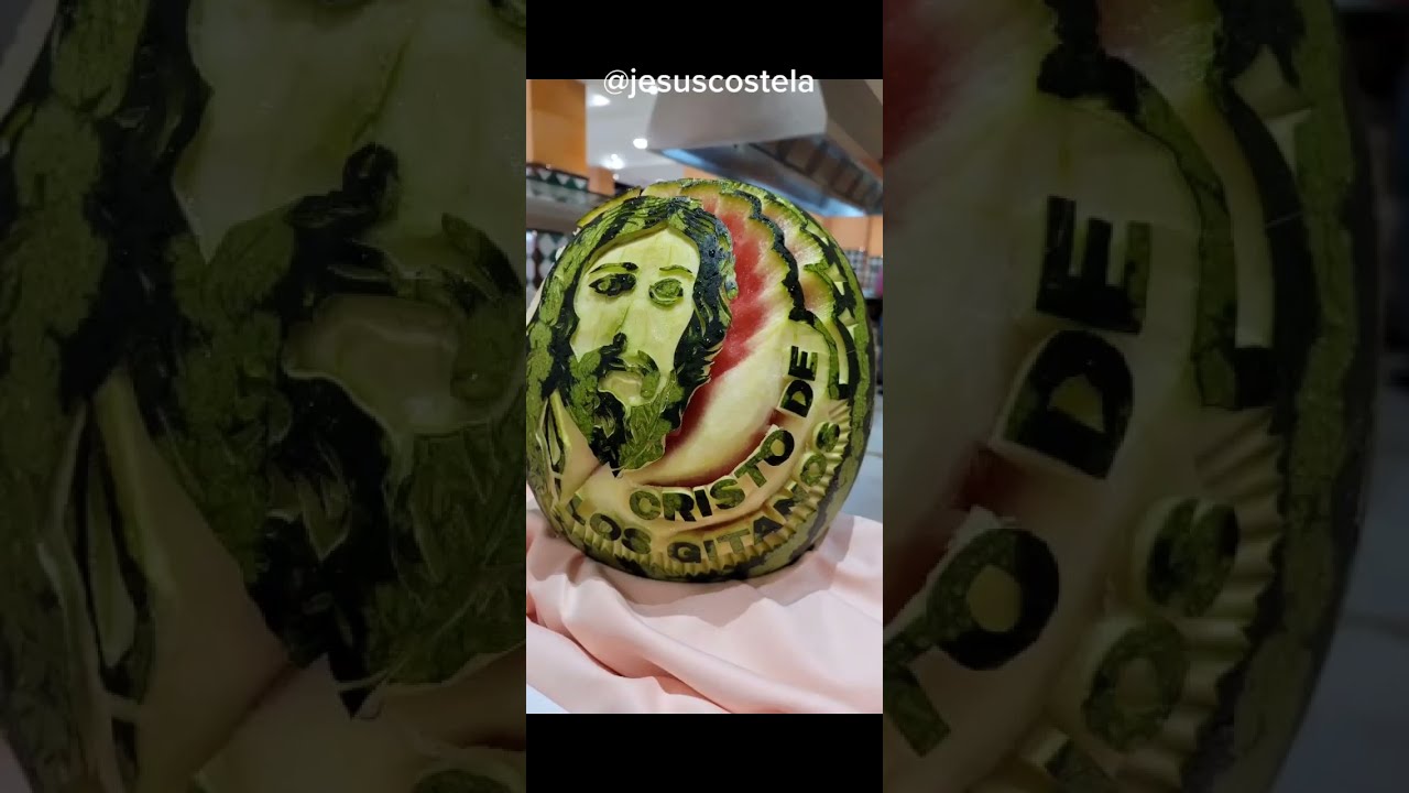 Stunning Watermelon Carving: Jesus Appears on the Rind!