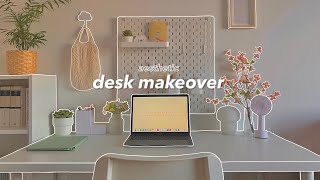 desk makeover  | minimalist setup, aesthetic desk organization, ikea haul