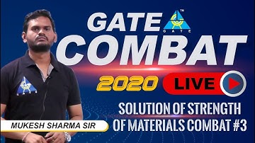 STRENGTH OF MATERIALS COMBAT SOLUTION #3... for GATE 2020