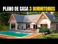✅ Planos de Casa de Campo con 3 Dormitorios ➜ (DWG / PDF)