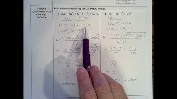 Using the Quadratic Formula and Finding the Discriminant Video Notes