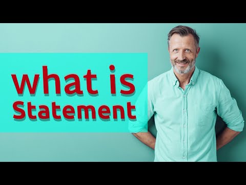 Statement | Meaning Of Statement