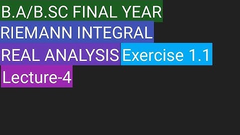 DSSSB TGT Maths Riemann Integral bsc 3rd real analysis