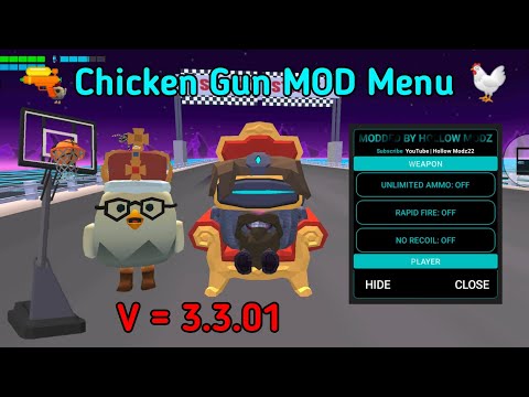 Chicken Gun mod menu v3.1.0 God mode, unlimited money, telekill and MORE!!!  
