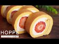 Strawberry Roll Cake Recipe ふわふわイチゴのロールケーキの作り方