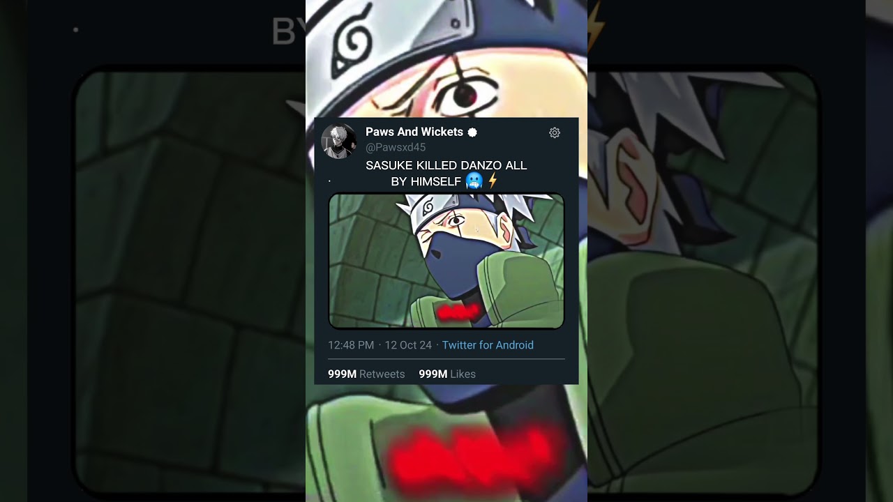 SASUKE KILLED DANZO ALL VY HIMSELF 🥶⚡ 