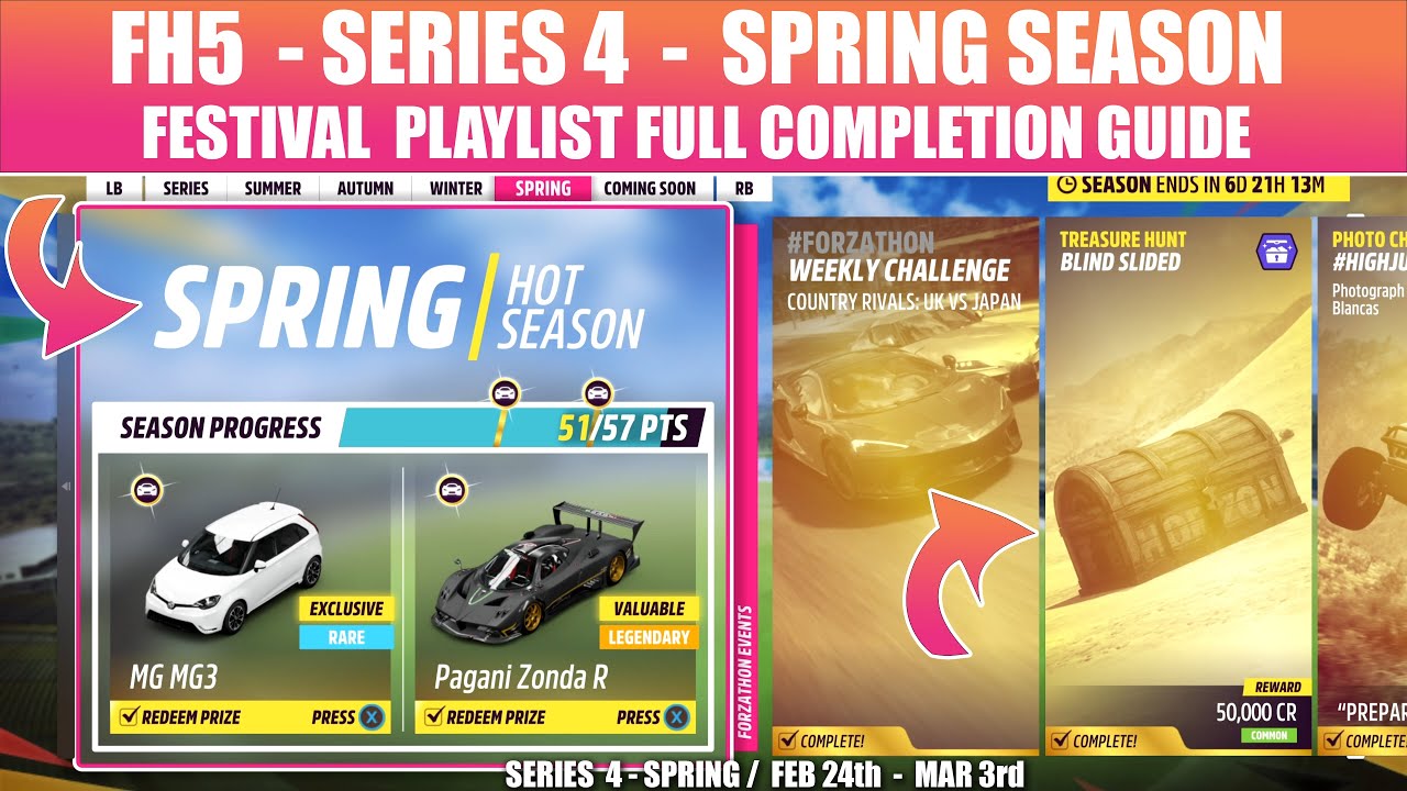 FH5 SPRING FESTIVAL PLAYLIST HOW TO COMPLETE FH5 SERIES 4 FESTIVAL