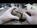 How to make Ceramics Sculpture Owl.    [陶芸]粘土でフクロウの作り方。