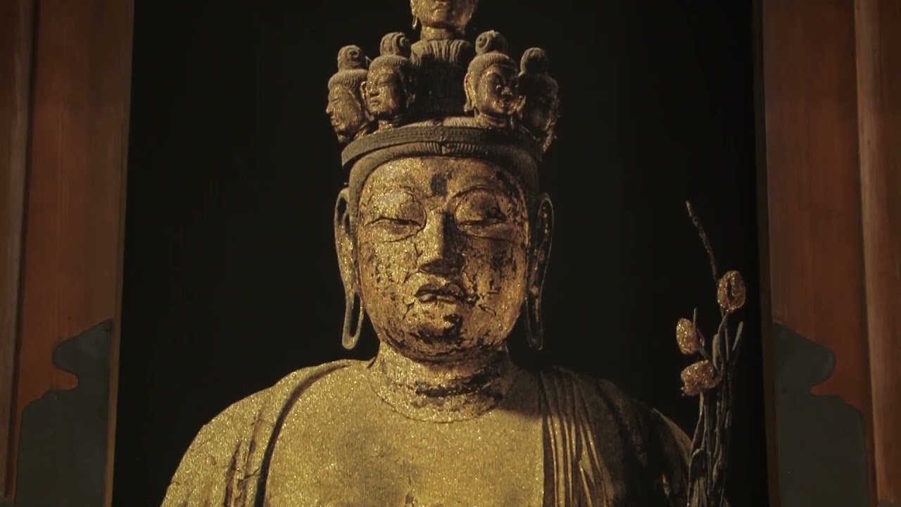 西陣織国際美術館 西陣美術織聖林寺十一面観音 - YouTube