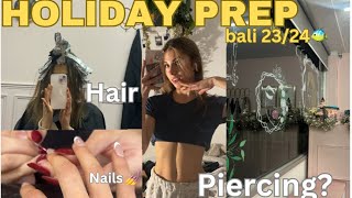 HOLIDAY PREPI *going to bali* new piercing, lashes, nails and more ✈