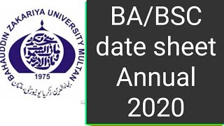 Datesheet BA/BSC BZU 2020 || SOPs must watch to enter in Examination