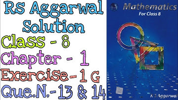 Rational Numbers | Class 8 Exercise 1G Question 13-14 | Rs Aggarwal | ‎@mdsirmaths