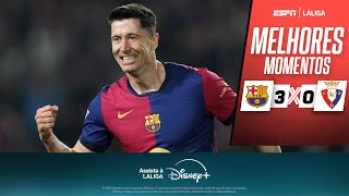 Thumbnail for BARCELONA bate Osasuna por 3 a 0 e SE ISOLA NA LIDERANÇA de LALIGA | Melhores momentos