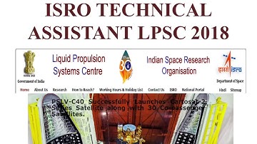 ISRO TECHNICAL ASSISTANT LPSC 2018 Part 01