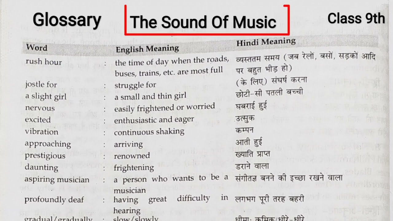 The Sound of Music Word Meaning The Sound of Music Vocabulary The Sound of Music Glossary