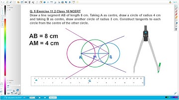 Draw a line segment ab of length 8 cm taking a as centre draw a circle of radius 4 cm