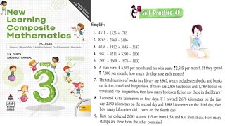class 3 New Learning composite mathematics chapter 4  Self Practice 4F word Problems.