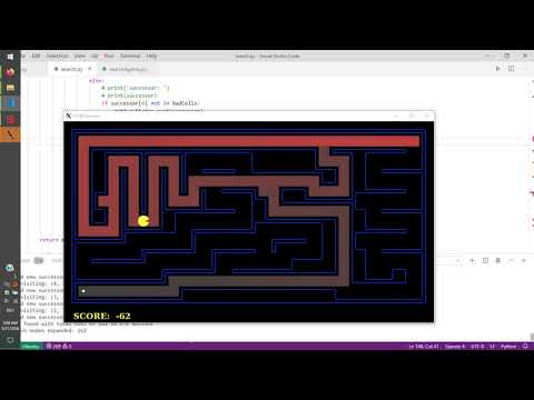 AI: Depth first search - Pacman