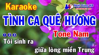 Tình Ca Quê Hương Karaoke Tone Nam - Nhạc Quê Hương Hay Nhất - Nhạc Sống - Nhật Dũng KB