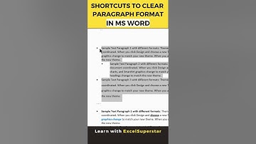Shortcuts to clear text & paragraph formatting in MS Word Part 2