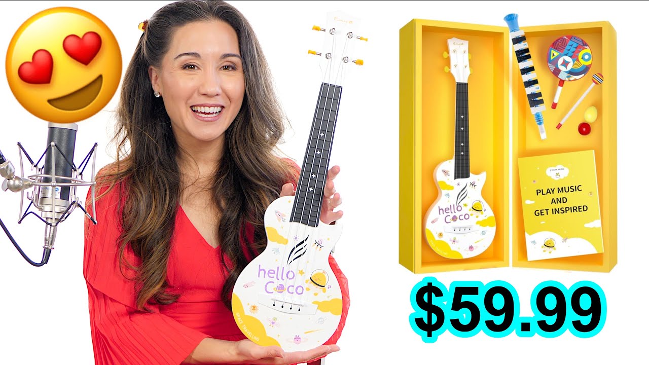 YES! A kid's uke that sounds GOOD for $59.99! Enya Mini Coco Children's  Ukulele Toy Box Set Review 