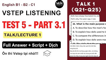 EP 5. Nâng cao trình độ tiếng Anh Vstep Listening B1 B2 có đáp án và dịch nghĩa| VSTEP PART 3 Talk 1