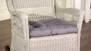 The Aria Wicker Rocker by Safavieh - SEA8036A - seen here in antique grey, is an iconic American porch rocker. See complete 