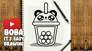 HOW TO DRAW CUTE BOBA DRINK