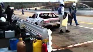 Brad into pits after second run