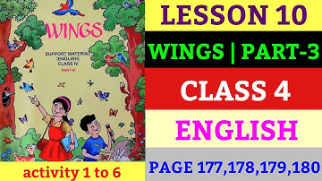 wings|class 4|part 3|lesson 10|english|activity 1 to 6|page 177,178,179,180|solved| @psstudyhouse