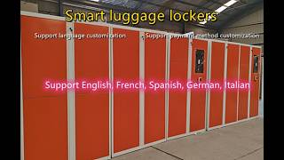 Secure intelligent luggage storage cabinet, smart luggage lockers: supporting language customization