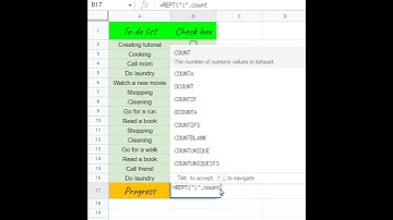Create a checklist progress chart in google sheets #shorts