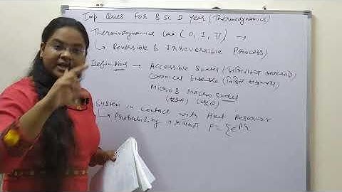Important Questions of Thermodynamics Part-1 for B.sc 2nd year by Sapna Agarwal
