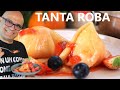 Crêpes alle Fragole con GELATO dentro Crêpes gelato e fragole